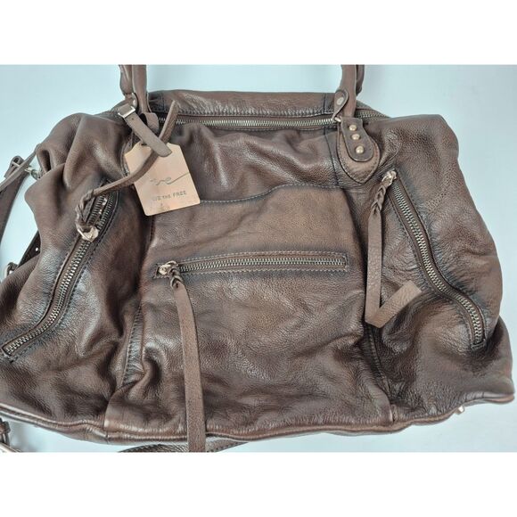 Free People We The Free Brown Leather Emerson Tote Bag - Picture 2 of 9